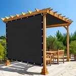 Amagenix 90% Shade Fabric 6'X 6' Black Sun Shade Cloth with Grommets for Pergola Replacement Shade Cover Canopy - Commercial Grade 185 GSM - Cable Zip Ties Included (We Customized)