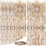 AIBAOBAO 5 Pack Bright Champagne Gold Tinsel Curtains, Metallic Tinsel Foil, Photo Booth Props Backdrop Curtain for Wedding Engagement Bridal Shower Birthday, Door Decorations Hanging, Hen Party