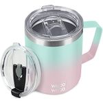 WETOWETO 14 oz Coffee Mug Set, Vacuum Insulated Camping Mug with Lid, Double Wall Stainless Steel Travel Tumbler, Coffee Cup Outdoor, Powder Coated Sweet Taffy