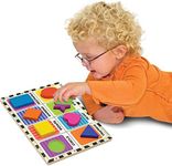 Melissa & Doug Shapes Chunky Puzzle, Preschool, Chunky Wooden Pieces, Full-Color Pictures, 8 Pieces