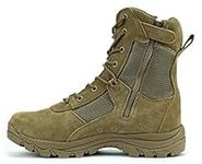 RYNO GEAR Men's Military & Tactical Boots, CoolMax Tactical Combat Military Durable Leather Work Utility Outdoor Assault Boots (Tan/Coyote), 8" Coyote, 12