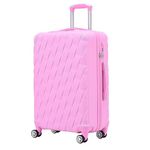 CMY 24" Medium Super Lightweight Hard Shell ABS+PC Travel Hold Check in Luggage Suitcase with 4 Dual Spinner Wheels Trolley Bag 3 Digit Combination Lock Telescopic Handle (Pink, 24)