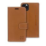 SafeSleeve EMF Protection Anti Radiation iPhone Case: iPhone 12 & iPhone 12 Pro RFID Card Holder Blocking Wallet, Adjustable Stand Cell Phone Case, Genuine Leather for Women & men (Leather)