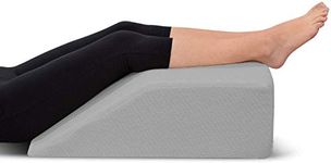 PumPum Leg Elevation Wedge PU Foam Pillow - Relieves Leg Pain, Hip and Knee Pain, Improves Blood Circulation, Reduces Swelling - Breathable, Washable Cover,Elephant Grey