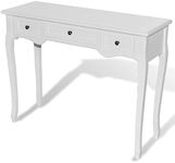 vidaXL White Dressing Console Table with Three Drawers
