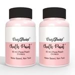 CrafTreat Pizza Peach - Chalk Paint for Wood Furniture, Wall, Home Decor, Glass, DIY Craft - Matte Acrylic Multi Surface Paint Peach - 60ml Each | Pack of 2