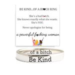 Be Kind Of A Bitch Ring For Women, Inspirational Stainless Steel Band Friendship Motivational Jewelry Gift for Sisters & Best Friends (10)