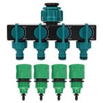 Garden Hose Splitter, 4 Way Plastic Drip Irrigation Water Connector Agricultural Hose Faucet DN20 DN25 FNPT Tap Connectors for Outdoor Gardens Lawn Household Use,Garden Hoses