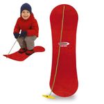 Jamara 460389 460389-Snow Play Snowboard 72cm Easy Grip, Bear Shape on Handle, Lightweight, Durable, Red
