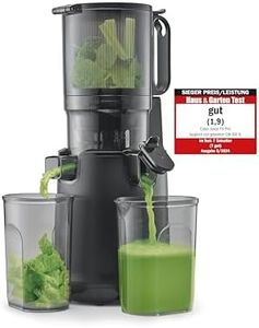 CASO Juice Fit Pro - Slow Juicer, Testsieger: Haus & Garten Test, niedrige Umdrehungszahl (40 U/min), Große Einfüllöffnung von 130 mm Ø für ganze Früchte, Schwarz