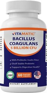 Vitamatic Bacillus Coagulans Shelf Stable Probiotic Supplement - Promote GI Digestive Health - 60 Vegetable Capsules - Survives Stomach Acids