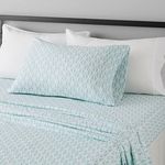 Amazon Basics Lightweight Super Soft Easy Care Microfiber Bed Sheet Set with 36-cm Deep Pockets - Single, Aqua Fern