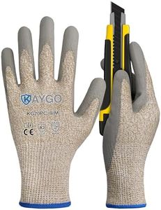 KAYGO Cut Resistant Gloves Polyurethane Coated, 3 Pairs ANSI Cut Level A3, Superior Grip Performance,Safety Work Gloves For Men and Women, Ideal for General Duty Work,M