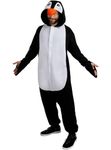 Funidelia | Onesie Penguin Costume for men and women Animals, South Pole - Costumes for adults, accessory fancy dress & props for Halloween, carnival & parties - Size L-XL - Black