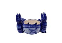 Blue Sky Ceramic Crab Butter Bowl, 7 x 5 x 5, Blue