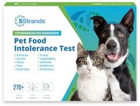 5Strands Pet Food Intolerance Test, at Home Sensitivity Test for Dogs & Cats, 270 Items, Hair Analysis, Accurate for All Ages and Breed, Results in 7 Days - Protein, Grain, Fruit, Preservatives