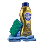 Cleaning Supplies 3 Piece Kit - Bar Keepers Friend Soft Cleanser Liquid 26oz x1, Microfiber Cloth x1 & Non Scratch Multi-Use Dish Sponge x1 - Clean Ceramic, Porcelain, Tile, Stainless Steel, Copper and more...