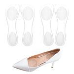 2 Pairs of Inserts for High Heels, 3/4 Gel Cushion Insoles for Women Non-Skidding Adhesive Shoe Pads Comfortable Dress Shoe Insoles for High Heels for Sandals Flats Boots Pumps(Clear)