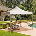 Invezo Gazebo Tent Outdoor 10 x 10 feet, Water Proof Canopy (ms Frame, uv Protected Oxford Fabric) 2 mins Installation (White, Regular (21 KGS))