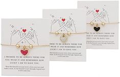 SmileBelle Friendship Bracelets for 3 Gold Bracelets, Sisters Bracelets for Women as Gifts for Her, 14K Gold Plated Hearts 3Pcs Matching Bracelets for Best Friend, Bff Gifts for Women, Bestie Birthday Jewelry