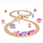 Bigjigs Rail Fairy Figure Of Eight Train Set - 35 Piece Pink Wooden Railway, Toy Trains & Accessories, Princess Toys For Kids, Compatible With Most Other Rail Brands, 3 Years Old +