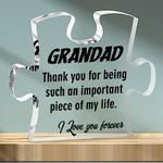 Merclix Grandad Gifts from Grandchildren Puzzle-Shaped Acrylic Plaque Grandad Birthday Gifts from Grandson Christmas Fathers day Birthday Gifts for Grandad Presents for Grandad from Granddaughter