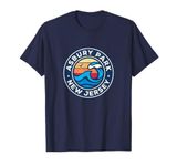 Asbury Park New Jersey NJ Vintage Nautical Waves Design T-Shirt