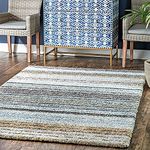 Carpetify Classie Ombre Pattern Shag Area Rectangular Rug, 3X5 Feet, Teal Mixture