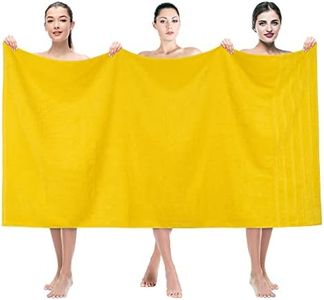 American Soft Linen 100% Organic Turkish Cotton Large, Jumbo Bath Towel 35x70 Premium & Luxury Towels for Bathroom, Maximum Softness & Absorbent Bath Sheet [Worth $34.95] - Yellow