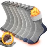 ProEtrade Merino Wool Hiking Socks for Men & Women Thermal Winter Warm Crew Thick Cushion Work Cozy Socks 4 Pairs Gifts Stockling Stuffers for Men (Mixed,L)