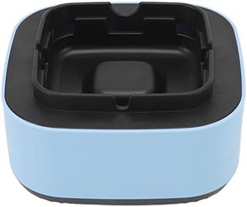 Smokeless Ashtray, Air Suction Structure One Button Operation ABS Multifunctional Ash Tray Electronic Ashtray Widely Applicable Negative Ion Air Fresher for Business (Blue)