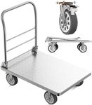 Heavy Duty Platform Truck Cart, Flatbed Cart Folding Hand Trucks, 2200lbs, with 6" Swivel Brake Casters, Foldable for Easy Storage (36" x 24")
