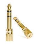 VCE Headphone Jack Adapter 6.35mm Male 1/4 inch to 3.5mm Female 1/8 inch Aux Plug Converter Audio Stereo Adaptor Gold Plated for Keyboard Digital Piano Amplifier Earphone 2 Pack