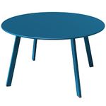 Grand patio Coffee Table Side Table Round End Table for Outdoor 70CM X 70 CM Lightweight Beside Table for Garden Terrace Living Room Office Outdoor Indoor Balcony -Peacock Blue