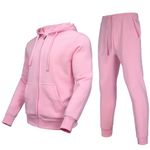 Zusmen Tracksuit Mens, Casual Long Sleeve Full-Zip Running Sweatsuit Sets, Track Jackets and Pants 2 Piece Outfit, Warm Jogging Sweat Suits for Men Pink XXL