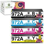 972A Ink Cartridges BK/C/M/Y (Lastest Upgraded) Compatible for HP 972 972a Ink Cartridges Work for HP PageWide MFP 377dw 377dn 352dw 477dw 477dn 577dw 452dn 452dw 552dw (4 Pack)