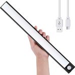 LED Under Cabinet Lights, 12 inch Dimmable Rechargeable LED Closet Lights Motion Activated, Ultra-Thin Magnetic Sensor Lights Indoor for Under Cupboard, Kitchen,Hallways, Drawers