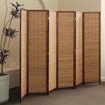 Furnnylane 6 Panel Room Divider and Folding Screen Room Divider,Bamboo Room Divider for Room Separation,67" H x 92.1" W