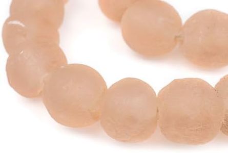 Jumbo Recycled Glass Beads, 21–25mm – African Sea Glass for Wall Hangings, Coffee Table Decor, Shelf Styling, and Home Accents – (Pink) – The Bead Chest