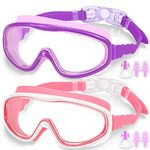 EasYoung 2-Pack Kids Swim Goggles, Swimming Goggles for Children and Early Teens from 3 to 15 Years Old, Wide Vision, Anti-Fog, Waterproof, UV Protection