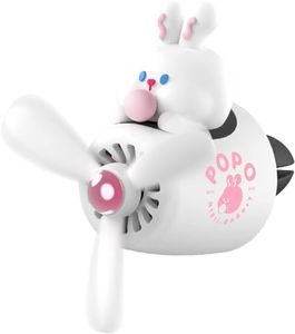 White Rabbit Pilot Car Air Freshener Vent Clip – Airplane Car Freshener | Easy Clip-On, ABS+PP | Rotating Propeller for Eliminating Odors, Long-Lasting Fragrance & Fun Addition to Your Vehicle
