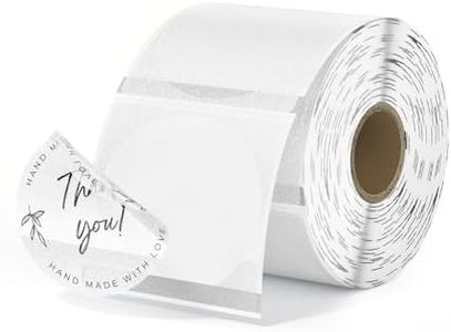 MUNBYN 2 Inch (50.8mmx50.8mm) Silver Fine Glitter Thermal Labels, Round Printable Thermal Stickers for Small Businesses, 500 Labels/1 Roll