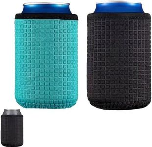 YALIYU Can Cooler, 2 PCS Beer Can Bottle Cooler Sleeve, Can Sleeves for Drinks Cans, Insulators Holder Non-Slip Bottle Cooler for Cola Beer Water Bottle Sleeve(Black Blue), Can Holder