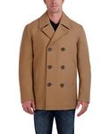 Nautica Men's Classic Double Breasted Peacoat, Camel, Small