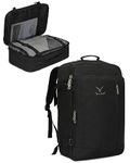 Carry on Backpack Durable 38L Flight Approved Travel Backpack Cabin Bag 50x30x20cm Hand Luggage Suitcase Large Casual Daypack Weekender Bag Overnight Rucksack 2023 Black