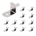 CORTNEY Shelf Support Pegs, 20Pcs 6mm L Shape Metal Shelf Pegs for Kitchen Cabinet Bookcase Closet Wardrobe Cupboard Wood Glass Shelves Supports, Nickel Plated Shelf Bracket Pegs Pins with 4 mm Hole