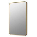 CIPLA PLAST IKON Rectangle Decorative Mirror for Wall (24"x 18") inch | Wall Mounted Hanging Mirror for Home Decor | Mirror for Living Room, Bathroom, Bedroom | Gold Finish with Beveled Metal Frame