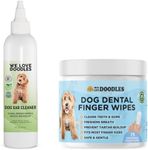 We Love Doodles Dog Teeth Cleaning Wipes & Ear Cleaner - Pet Dental Finger Wipes, Freshens Breath, Ear Wash & Clean Ear Drops for Dogs