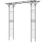 COSTWAY Garden Arch with Metal Frame, High Archway Trellis Pergola Arbour for Rose Vines Climbing Plant, Patio Arbor Decoration Stand for Walkway Lawn Party Wedding (205x52x205cm, Black)