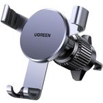 UGREEN Car Phone Holder Air Vent - [Innovative Metal Hook] Gravity Car Phone Mount, Universal Air Vent Aluminum Cradle for iPhone 16 15 14 13 12 11 Pro Max XR X, Galaxy S24 S23 S22 Ultra(Silver)